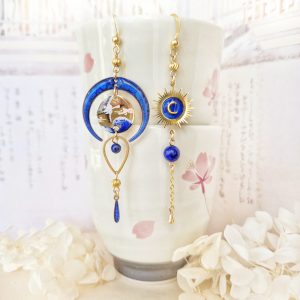 Envol entre Soleil et Lune - Boucles d'oreilles