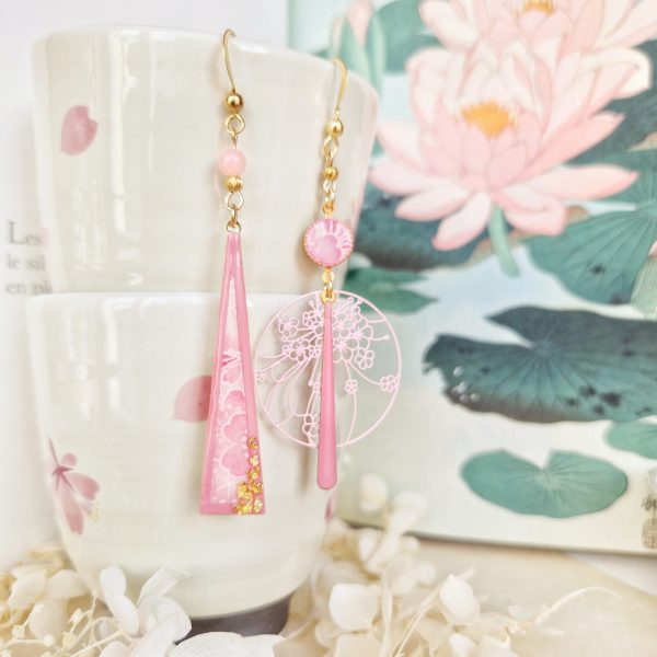 Floraison du Washi - Boucles d'oreilles