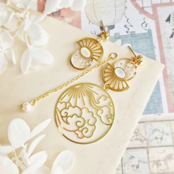 Hatsuhinode Fleuri - Collection Nuages du Japon - Boucles d'oreilles