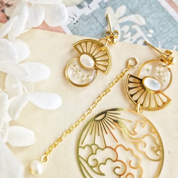 Hatsuhinode Fleuri - Collection Nuages du Japon - Boucles d'oreilles – Image 4