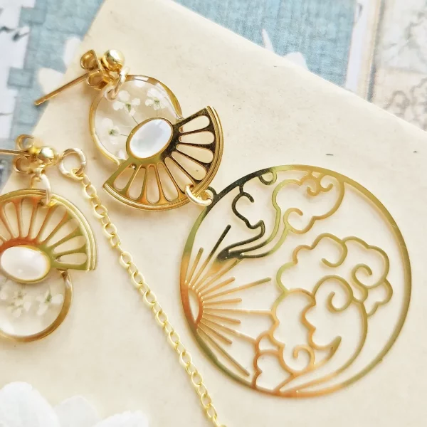Hatsuhinode Fleuri - Collection Nuages du Japon - Boucles d'oreilles – Image 5